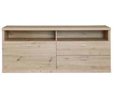 Echo vitrineskab i møbelplade og glas B135 cm - Vild eg