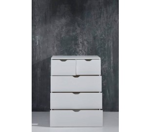 Basix kommode i møbelplade H80 cm - Hvid 2