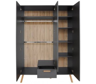 Olivia klædeskab i møbelplade H186 cm - Hvid 2