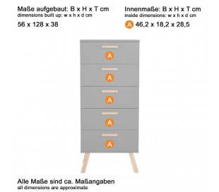 Matz klædeskab i møbelplade H190 cm - Grå/Bøg 2