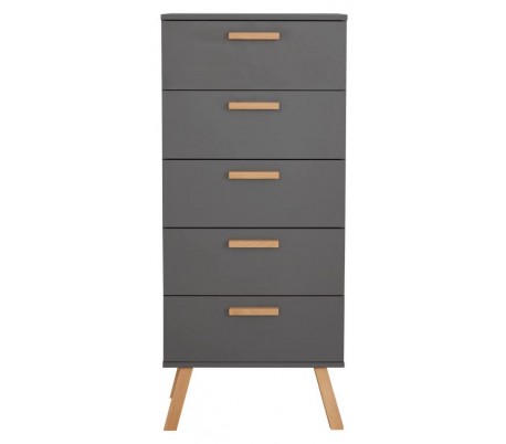 Matz klædeskab i møbelplade H190 cm - Grå/Bøg