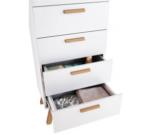 Matz kommode i møbelplade H128 cm - Grå/Bøg 2