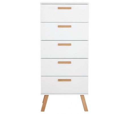 Matz kommode i møbelplade H128 cm - Grå/Bøg