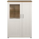 Shade vitrineskab i møbelplade og glas H194 cm - Antik hvid/Vild eg