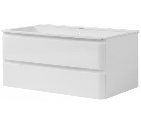 Miami komplet badmiljø B90 cm - Hvid højglans