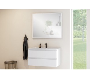 Miami komplet badmiljø B90 cm - Hvid højglans 2