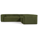 Blok hjørnesofa i velour ripcurl 290 x 290 cm - Grøn