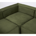 Blok hjørnesofa i velour ripcurl 290 x 290 cm - Grøn
