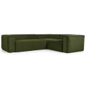 Blok hjørnesofa i velour ripcurl 290 x 290 cm - Grøn