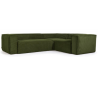 Blok hjørnesofa i velour ripcurl 290 x 230 cm - Grøn