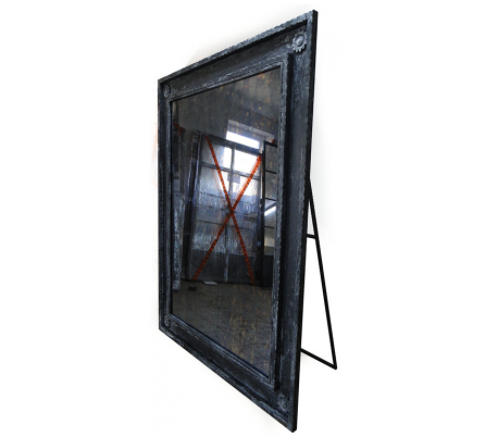 Industrielt gulvspejl med stativ 200 x 100 cm - Industrielt sort