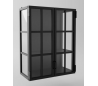 Industriel vægvitrine i stål og glas 80 x 60 cm - Sort