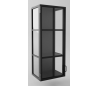 Industriel vægvitrine i stål og glas 100 x 40 cm - Sort