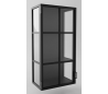 Industriel vægvitrine i stål og glas 100 x 50 cm - Sort