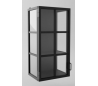 Industriel vægvitrine i stål og glas 80 x 40 cm - Sort