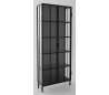 Industrielt vitrineskab i stål og glas H198 x B80 cm - Sort