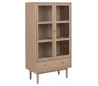 Aston Vitrineskab i egetræ og finér H145 cm - Hvidpigmenteret natur