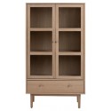 A-Line Vitrineskab i egetræ og finér H190 cm - Hvidpigmenteret natur