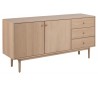 Aston Sideboard i egetræ og finér B160 cm - Hvidpigmenteret natur
