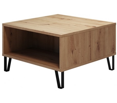 Sofabord i møbelplade 70 x 70 cm - Hvid/Vild eg