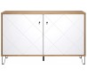 Sideboard i møbelplade og metal B123 cm - Sort/Hvid/Vild eg