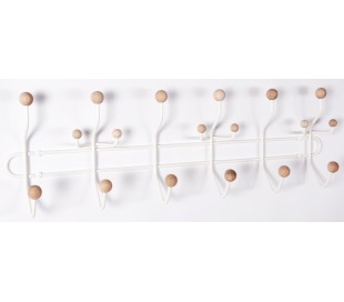 Reol i møbelplade og metal H136 cm - Sort/Hvid/Vild eg