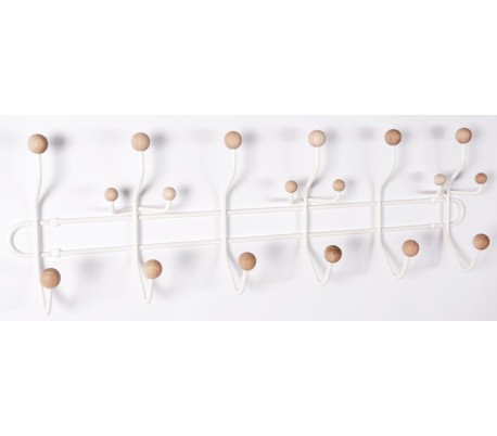 Reol i møbelplade og metal H136 cm - Sort/Hvid/Vild eg