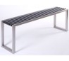 Lastein bænk B130 cm - Rustfri stål/Sort