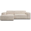 Susan venstrevendt chaiselong sofa i polyester 255 x 152 cm - Sort/Hvid