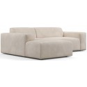 Susan venstrevendt chaiselong sofa i polyester 255 x 152 cm - Sort/Hvid