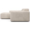 Susan venstrevendt chaiselong sofa i polyester 255 x 152 cm - Sort/Hvid