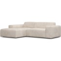 Susan venstrevendt chaiselong sofa i polyester 255 x 152 cm - Sort/Hvid