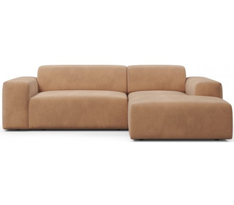 Karen højrevendt chaiselong sofa i velour 250 x 185 cm - Beige
