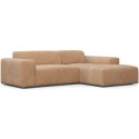 Karen højrevendt chaiselong sofa i velour 250 x 185 cm - Beige