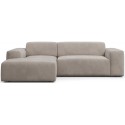 Karen venstrevendt chaiselong sofa i velour 250 x 185 cm - Kamelbrun