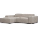 Karen venstrevendt chaiselong sofa i velour 250 x 185 cm - Kamelbrun