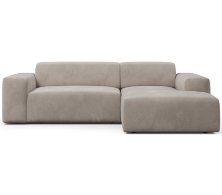 Karen højrevendt chaiselong sofa i velour 250 x 185 cm - Kamelbrun