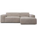 Karen højrevendt chaiselong sofa i velour 250 x 185 cm - Kamelbrun