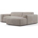 Karen højrevendt chaiselong sofa i velour 250 x 185 cm - Kamelbrun