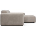 Karen højrevendt chaiselong sofa i velour 250 x 185 cm - Kamelbrun