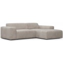 Karen højrevendt chaiselong sofa i velour 250 x 185 cm - Kamelbrun