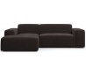 Karen venstrevendt chaiselong sofa i velour 250 x 185 cm - Mørkebrun