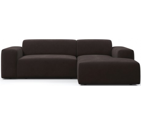 Karen højrevendt chaiselong sofa i velour 250 x 185 cm - Taupe