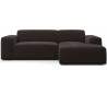 Karen højrevendt chaiselong sofa i velour 250 x 185 cm - Mørkebrun