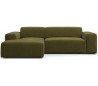 Karen venstrevendt chaiselong sofa i velour 250 x 185 cm - Olivengrøn