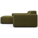 Karen venstrevendt chaiselong sofa i velour 250 x 185 cm - Mørkebrun