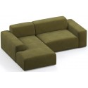 Karen venstrevendt chaiselong sofa i velour 250 x 185 cm - Mørkebrun
