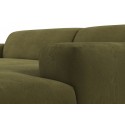 Karen højrevendt chaiselong sofa i velour 250 x 185 cm - Mørkebrun