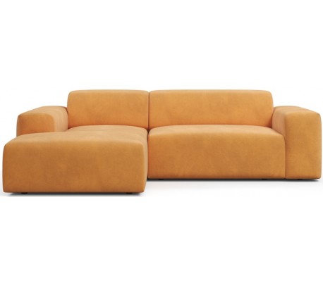 Karen venstrevendt chaiselong sofa i velour 250 x 185 cm - Olivengrøn