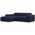 Karen venstrevendt chaiselong sofa i velour 250 x 185 cm - Lyseblå